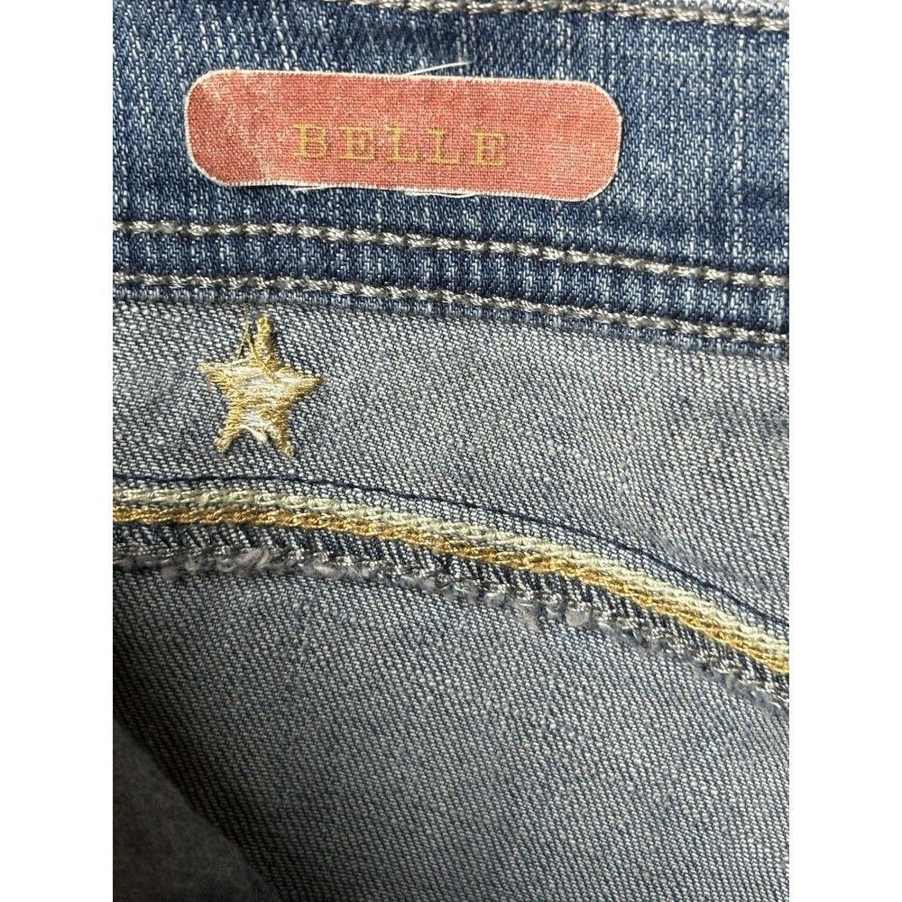 Jeanstar Belle Flare Jeans Womens 12 Medium Wash Blue Denim High Rise Stretch - Picture 6 of 12